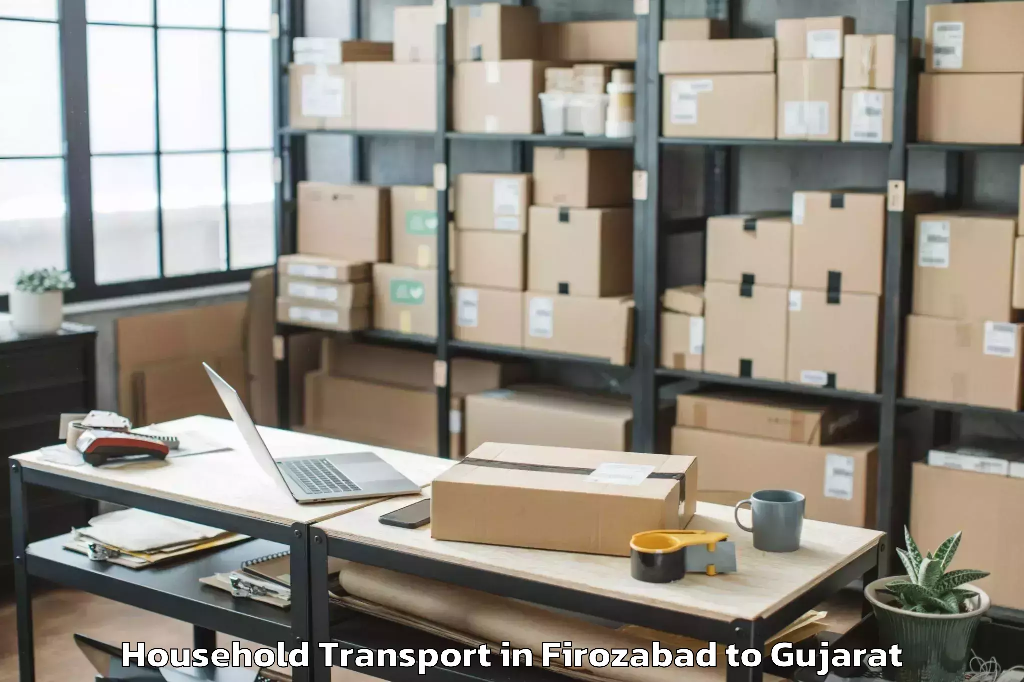 Book Firozabad to Rudra Mata Airport Bhj Household Transport Online